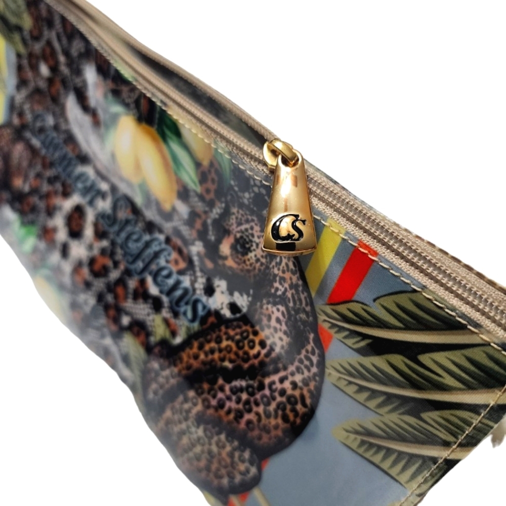Carmen Steffens Jungle Queen Acrylic Travel Make Up Bag leopard 12x6